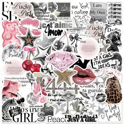 50 Piezas Pegatinas plateadas de la suerte Pegatinas estéticas Pegatinas Y2K Pegatinas del centro de la ciudad Y2K Regalos Y2K Pegatinas psicodélicas Pegatinas de los 90 Pegatinas de vinilo resistentes al agua para sobres, botellas de agua, computadoras, portátiles, teléfonos, equipaje, cuadernos, refrigeradores