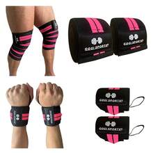 GOGI SPORTS Knee Pads + Wristbands Bandage Kit For Sports Training Support Protection - Bubblegum Pink - View 10