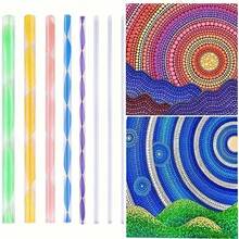 16 件曼陀罗点画石艺术套装 - 曼陀罗 DIY 工艺套件，含亚克力点画工具和模板、双面创意手工艺术用品、绘画配件，适合初学者，非常适合家庭手工活动