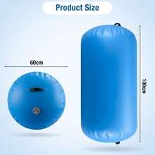 Trintion Inflatable Gymnastics Air Roller Barrel 100cm Tumbling Mat Professional Backbend Trainer For Yoga/Backflip Training Home Gym Use High-Weight Capacity - Blue - View 3