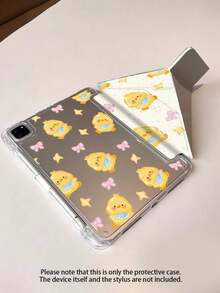 Süßes Cartoon-Enten-Muster doppelseitige Acryl, klare Kristall Tablet Hülle. Kompatibel mit iPad 11 (2025/10.9)/Air 4/5/6/7 (2025/10.2)/Pro 11/10th/9.7/10.5, kompatibel mit Samsung Galaxy Tab. Es verfügt über eine Sleep/Wake-Funktion und einen mehrwinkeligen faltbaren Ständer. Perfekter Alltagsschutz und ein tolles Geschenk für Feiertage mit einem stylischen, minimalistischen Leoparden-Muster.