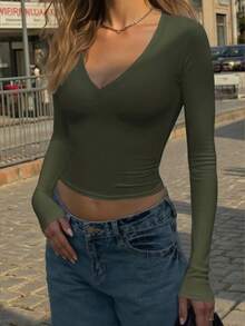 Blusa de punto de manga larga, ajustada y sexy para mujer - Edición Navidad