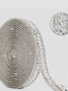 一套包含4种款式和4种尺寸的自粘水钻水晶丝带条,绿色水晶钻石闪亮装饰贴片,适用于DIY手工、婚礼派对装饰、汽车、手机、服装、鞋子配饰、家居装饰,高端时尚。 - 綠色 - 查看 10