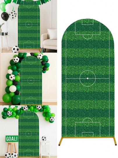 1Pc Green Grass Elastic Arch Backdrop Stand Cover,Soccer Theme Party Background Cloth,Wedding Arch Cover,Birthday Party Arch Cloth Panel,Soccer Sports Game Background Decor,Green Decor,Football Party Supplies,Welcome Football Game Fans,Holiday Gifts Back To School Supplies,Washable,Reusable(Excluding Arch Brackets)