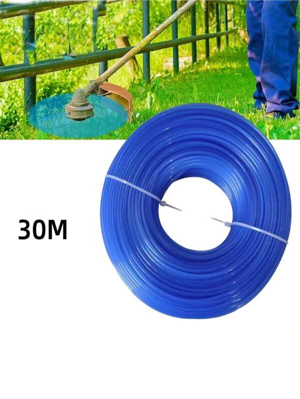 30M Lawn Mower Grass Rope, Serrated Brush Cutter Accessories, Universal Durable Nylon Grass Rope, Round, Garden Weeding