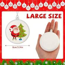 24 piezas de bolas huecas blancas de 8 cm/3,15 pulgadas con alambre plateado, adecuadas para la decoración del árbol de Navidad DIY