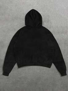 Teen Boys Fashion Hoodies Printed Hooded Sweatshirts Kids Clothing - 黑色 - 查看 2