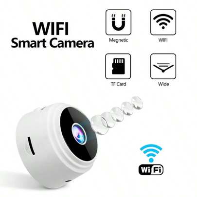 1 camera mini giấu kín không dây kèm chân đế, kết nối WIFI, điều khiển qua ứng dụng di động, thích hợp cho phòng khách, văn phòng, xe hơi và ngoài trời.