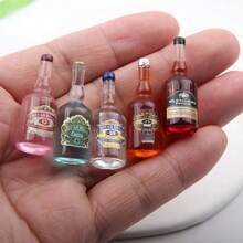 Miniature Realistic Liquor Bottle DIY Crafts, Resin Small Bottle Decor, Cartoon Soda Bottle Shaped Resin Craft Supplies, Various Styles Including Liquor Bottles And XO Bottles - Multicolor - View 7