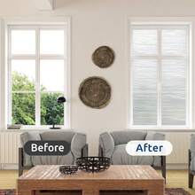 Rabbitgoo Window Films Privacy, Frosted Static Cling Glass Film Non-Adhesive Heat Blocking Covering Removable Vinyl Privacy Window Stickers Bathroom Door Home Decor, 44.5 X 200cm - 黑色 - 查看 8