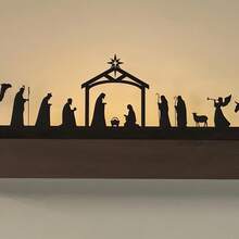 1件套金属耶稣诞生场景摆件 | 圣诞装饰 | 圣诞摆件 | 壁炉架节日装饰 | 圣诞装饰 | 节日季装饰，客厅办公室装饰金属艺术品，室内/室外均可使用，理想的圣诞礼物，家居圣诞礼物，圣诞装饰