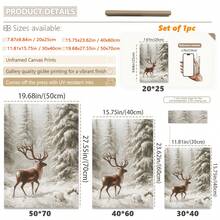 1 件，帆布墙画，带框墙面装饰，复古圣诞老人和圣诞树艺术品，非常适合客厅、卧室或入口处的节日墙面装饰，节日礼物创意，冬季装饰，圣诞节家居装饰，圣诞节