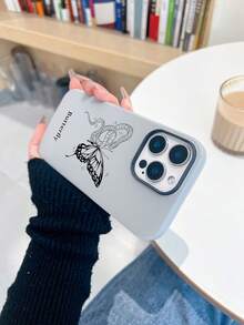 1 pieza Funda de teléfono personalizada con diseño de piel de serpiente con mariposa + Tu Nombre, compatible con iPhone 17 Pro Max/16 Pro Max/15 Pro/14 Plus/13 Pro/12 Pro Max/11/7P/XS/XR, accesorios personalizados