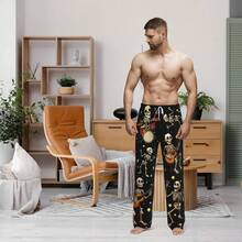 Mens Pajama Pants For Men, Men's Sleep Lounge Pants Bottoms With Pockets,Funny Pjs Sleepwear Gifts For Menhalloween - 國際象棋賽車 - 查看 6