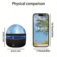 Aurora Wave LED Projector - 2-In-1 Northern Lights And Ocean Wave Night Light With Remote Control, 14 Bright Effects, Powered Via Supplied Cable, Perfect For Bedroom, Game Room, Home Theater, Decorative Lighting And Relaxation