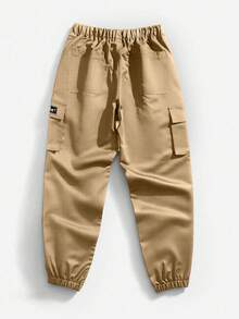 1pc Young Boy Streetwear American Style Cool Casual Cargo Pants - Khaki - View 2