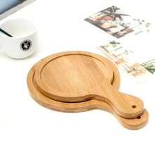 1pc 6/7/8/9/10 Inch Bamboo Wooden Pizza Board Round With Handle Pizza Baking Tray Pizza Stone Cutting Board Platter Kitchen Cake Bakeware Tools