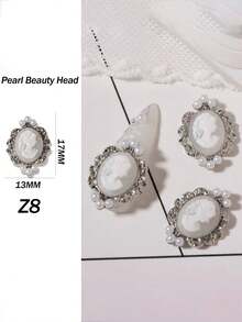 10 قطعة من الإكسسوارات الصغيرة البيضاوية ثلاثية الأبعاد للفتيات، ديكورات أظافر مخصصة تتميز بتصاميم معقدة من الذهب والفضة واللؤلؤ الأبيض وتصاميم الرؤوس الجميلة، كل قطعة مصنوعة بعناية فائقة لإضافة لمسة من الأناقة والجاذبية لأي إبداع في فن الأظافر. تم تصميم هذه الأحجار الكريمة للاستخدام المهني في صالونات الأظافر والمشاريع الشخصية DIY في المنزل