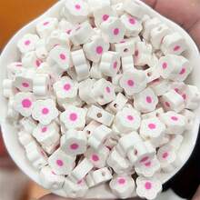 50pcs 10mm Christmas Color Plum Blossom Soft Clay Beads, Suitable For Gifts, Christmas Decorations, DIY Jewelry Making