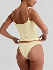 XLLAIS Sexy Backless Women's Camisole Elastic Casual Spaghetti Strap Top