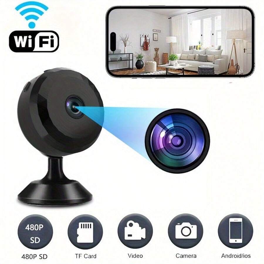 1 Pcs Mini Surveillance Camera, Smart Home Security Camera, Mobile Remote Monitoring, Wireless Camera, Anytime, Anywhere Viewing, Butler Assistant, Supports Remote Access - 1件 - 查看 1