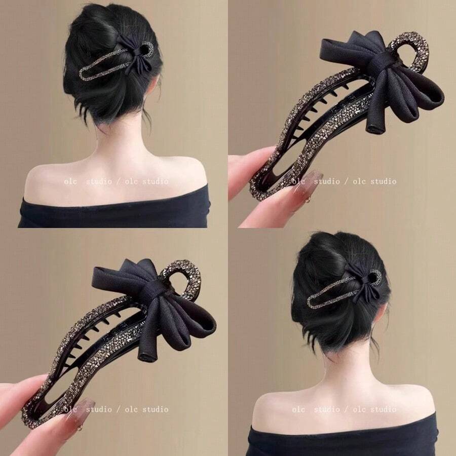 Zerbrochene Diamant-Schleife, Haarklammer, feminine Ausstrahlung, Haarklammer für den Hinterkopf, modische und vielseitige Alligator-Haarklammer, Haarzubehör, Klemmklammern