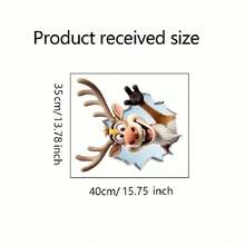 ملصق حائط زخرفي لعيد الميلاد قطعة واحدة، ملصق تأثير جدار مكسور 3D لسانتا كلوز، ملصق جداري ذاتي اللصق من البي في سي، مناسب لغرفة المعيشة والنوم والمدخل وديكور حفلة عيد الميلاد