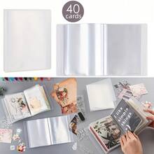 1 pieza Álbum de fotos transparente y a prueba de agua tamaño A6 - Puede contener hasta 40 fotos, tarjetas y postales, libro de almacenamiento de plástico duradero, adecuado para pegatinas de uñas, sobres pequeños y obras de arte, perfecto para organizar recuerdos preciados | Diseño de moda | Material impermeable