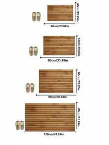 1pc Faux Bamboo Pattern Floor Mat, Skillfully Simulating Wood Grain Texture And Color, Rustic Yet Stylish, Creates A Warm And Natural Ambiance, Made Of High-Quality Material, Durable And Easy To Clean, Suitable For Living Room, Bedroom, Doormat, Small Rug, Welcome Mat, Carpet, Floor Mat, Outdoor Doormat, Kitchen Rug, Home Decor, Front Door Mat, Area Rug, Outdoor Mat, Home Decoration, Area Carpet, Garden Carpet, Washable Rug