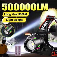 Super Bright 800WLED Headlight Powerful Rechargeable Head Flashlight, High-Power Fluorescent Lamp Adjustable Waterproof Work Light For Night Fishing Camping Hiking Fishing Headlight