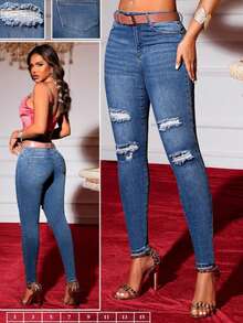 pantalon jeans  para dama mujer skinny stretch tiro alto entubado mezclilla premium buena calidad super orma comodo