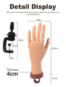 美甲练习手，用于丙烯酸/凝胶指甲的硅胶训练手，逼真的柔性人体模型手，带防滑底座，非常适合美甲学生、初学者和沙龙学员，非常适合圣诞节和毕业礼物，360°可旋转手腕和可拆卸手指