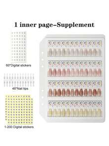 Libro de exhibición de 48/96/144 colores de uñas con imán de succión, hojas sueltas, placa de prueba de color desmontable y cubierta de PVC transparente de alta gama para estudios de uñas y entusiastas del arte de uñas