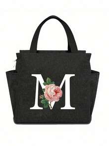 Hộp cơm trưa cách nhiệt hai ngăn màu đen, in họa tiết hoa hồng khô chữ cái A-Z, túi giữ nhiệt dung tích lớn cho học sinh, túi du lịch dã ngoại đa năng, hộp đựng cơm trưa văn phòng trường học, hộp đựng cơm trưa công sở, hộp cơm trưa cắm trại trường học unisex, vật dụng thiết yếu hàng ngày, quà tặng ngày lễ hoàn hảo, quà tặng ngày Nhà giáo, túi cơm trưa giữ nhiệt chống thấm nước dành cho nữ khi đi du lịch. - màu đen - Xem 17