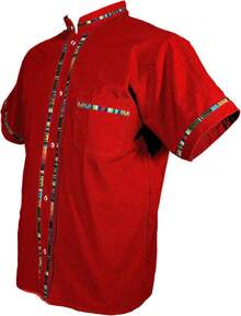Men's Short Sleeve Mexican Guayabera Shirts Made In Mexico, Multiple Colorshalloween - 亮橙色 - 查看 2