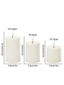Set de 3/2/1 piezas de nuevas luces de vela electrónica tipo bala LED de Navidad, velas de cera de piedra falsa, luces de vela electrónica LED, adecuadas para Navidad, Halloween, decoración de vacaciones, decoración de habitaciones y decoración de fiestas, iluminación romántica LED para bodas (con o sin control remoto) (Baterías no incluidas) - Multicolor - Ver 4