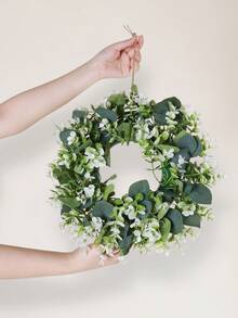 1 件桉树花环人造花，优质抗氧化逼真触感假花，带茎，适用于婚礼布置、新娘花束、餐桌中心装饰、花园、庭院、婚礼、生日、淋浴装饰、美观的房间装饰、家居装饰、情人节、厨房装饰礼物 - 一件裝綠色 - 查看 4