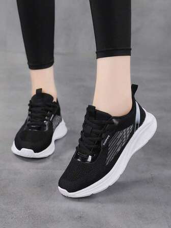 夏季新款多色休闲运动鞋，透气女士跑步鞋，舒适柔软学生校园网眼厚底运动鞋