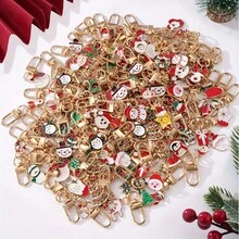 25pcs Random Mixed Christmas Series Metal Keychain, Perfect Practical Design, Various Christmas Gift Hanging Accessories, Ideal Christmas Party Decorations & Small Gifts