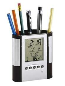 Reloj de Mesa y Escritorio Digital Portátil con Diseño Moderno CL048 - Blanco y Negro - Ver 2