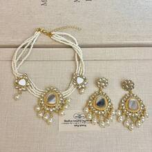 3PCS New Heavy Craft High-End Flower Tassel Earrings Fashion Multi-Layer Beaded Collarbone Chain Women's Exquisite Jewelry Set - 10-2308 White Suit - View 7