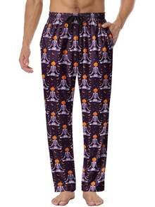 Mens Pajama Pants, Soft Lounge Sleep Pants With Pockets Lightweight Long Pajama Bottoms For Menhalloween - 骨頭萬聖節 - 查看 1