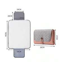 1 件便携式婴儿尿布更换垫，多功能防水尿布垫，可折叠，可安装在婴儿车上 - 彩色 - 查看 2