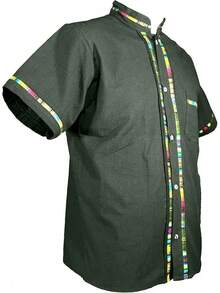 Men's Short Sleeve Mexican Guayabera Shirts Made In Mexico, Multiple Colorshalloween - 綠色 - 查看 3