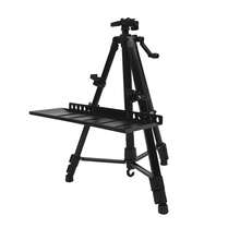 Caballete trípode negro, soporte de caballete de altura ajustable con bolsa de transporte