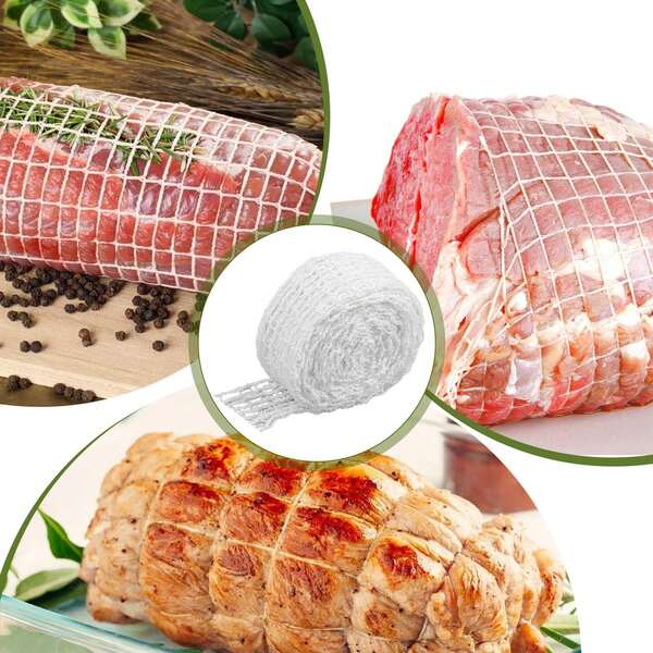 Durable And Reusable Meat Sausage Filling Mesh, Allowing Sausages And Meat To Be Fully Breathable - Breathable Design Prevents Cracking, Easy-To-Clean Kitchenware, Suitable For Hams And Meats, Ham Cooking Accessories, Effective Steam Circulation