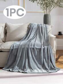 1 pièce Couverture en flanelle - Jeté de style campagnard doux, rayé, style de luxe, facile d'entretien, léger et polyvalent, disponible en plusieurs couleurs et tailles, convient pour toutes les saisons, jeté multifonction, couverture de canapé et de lit, lavable en machine - Multicolore - Voir 2