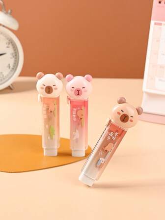 1 pieza Borrador con estilo de Capibara, borrador creativo de empujar y tirar, elegante y portátil, útil para escuela, adecuado para corregir errores en libros de texto, tareas y respuestas de exámenes, un regalo para amigos.