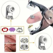52/102/202 件多功能缝纫按扣套件,带手压钳 - 防锈、耐用合金五爪按扣,多种颜色可选,适用于服装修补和装饰、服饰配件 | 鲜艳的色彩 | 合金按扣 - 彩色 - 查看 10