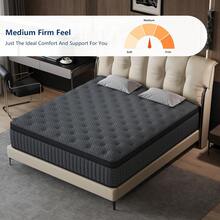10"12"14 Inch Queen Size Mattress, Deep Sleep Memory Foam Hybrid Euro Top Mattress - 7-Zone Mattress - Optimal Lumbar Support For Perfect Comfort - Twin Full Queen King Size Mattress Options. - 深灰色 - 查看 2
